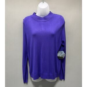 Vintage Rochelle California Purple Mock Neck Long Sleeve sweater size Small New